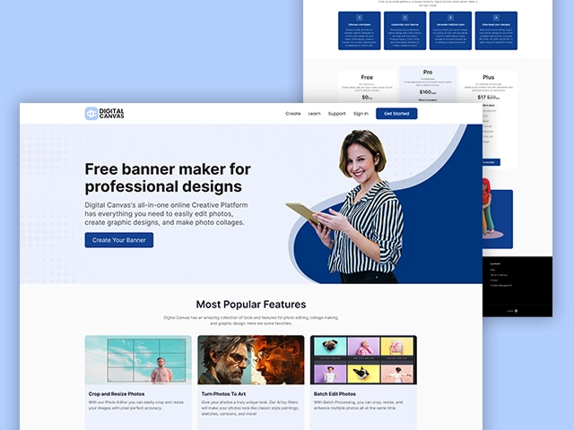 Digital Canvas: Digital Banner Creator Website