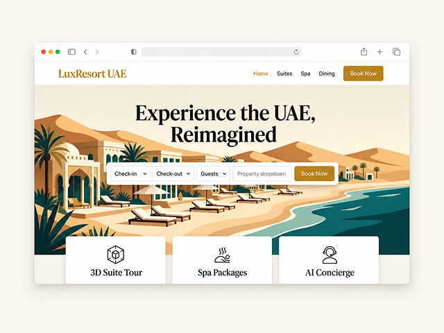 Luxury Resort Website Design with 3D Booking Experience